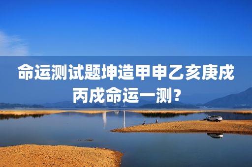 命运测试题坤造甲申乙亥庚戍丙戍命运一测？