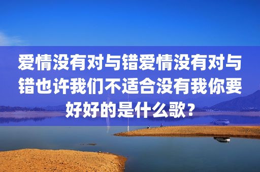 爱情没有对与错爱情没有对与错也许我们不适合没有我你要好好的是什么歌？