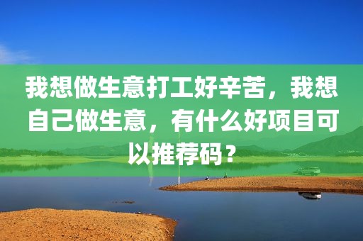 我想做生意打工好辛苦，我想自己做生意，有什么好项目可以推荐码？