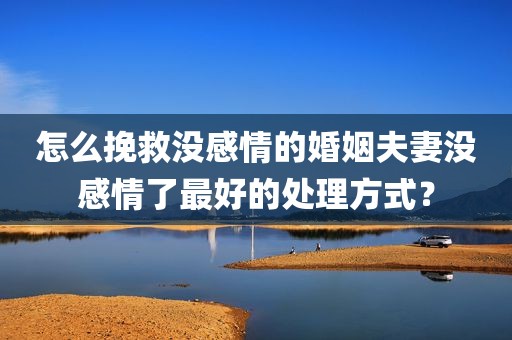 怎么挽救没感情的婚姻夫妻没感情了最好的处理方式？