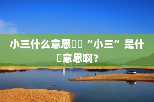 小三什么意思請問“小三”是什麼意思啊？