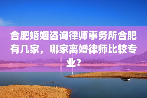 合肥婚姻咨询律师事务所合肥有几家，哪家离婚律师比较专业？