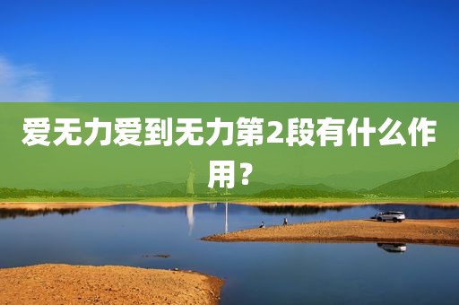 爱无力爱到无力第2段有什么作用？