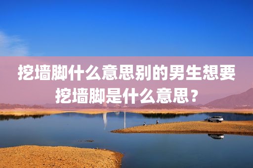 挖墙脚什么意思别的男生想要挖墙脚是什么意思？