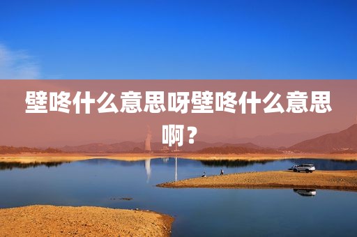 壁咚什么意思呀壁咚什么意思啊？