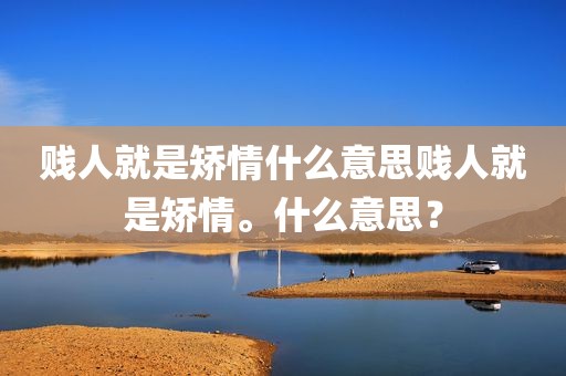 贱人就是矫情什么意思贱人就是矫情。什么意思？