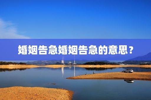 婚姻告急婚姻告急的意思？