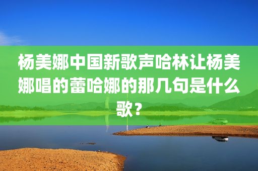 杨美娜中国新歌声哈林让杨美娜唱的蕾哈娜的那几句是什么歌？