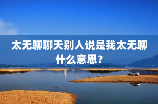 太无聊聊天别人说是我太无聊什么意思？