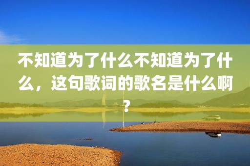 不知道为了什么不知道为了什么，这句歌词的歌名是什么啊？