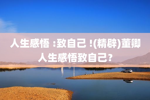 人生感悟 :致自己 !(精辟)董卿人生感悟致自己？