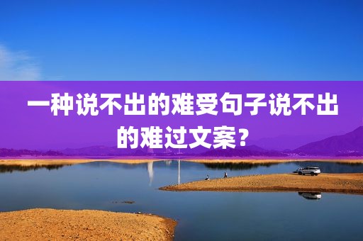 一种说不出的难受句子说不出的难过文案？