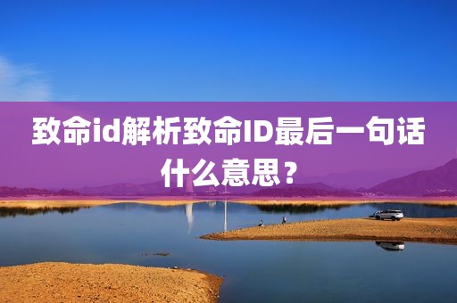 致命id解析致命ID最后一句话什么意思？