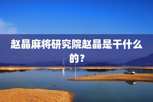 赵晶麻将研究院赵晶是干什么的？