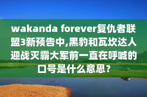 wakanda forever复仇者联盟3新预告中,黑豹和瓦坎达人迎战灭霸大军前一直在呼喊的口号是什么意思？