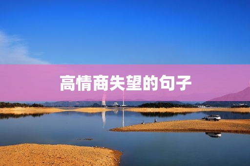 高情商失望的句子