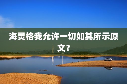 海灵格我允许一切如其所示原文？
