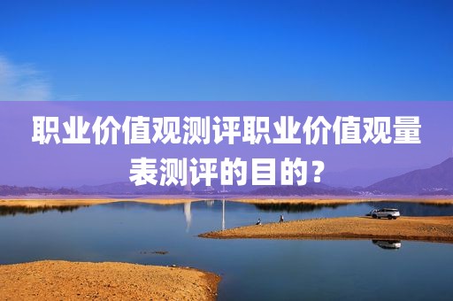 职业价值观测评职业价值观量表测评的目的？