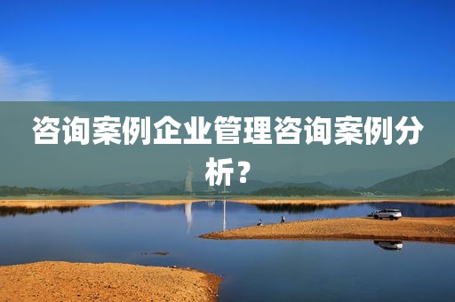 咨询案例企业管理咨询案例分析？