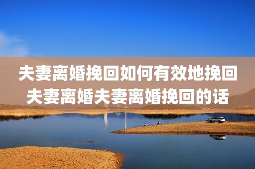 夫妻离婚挽回如何有效地挽回夫妻离婚夫妻离婚挽回的话