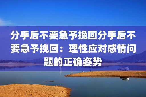分手后不要急予挽回分手后不要急予挽回：理性应对感情问题的正确姿势